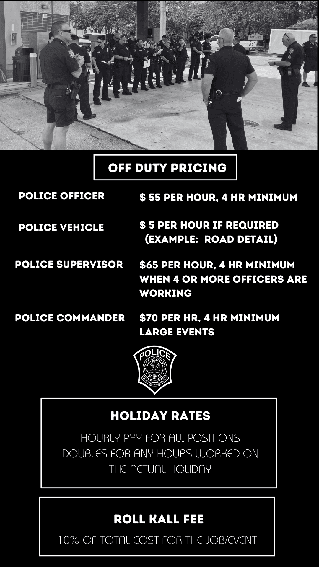 OFF DUTY Price List